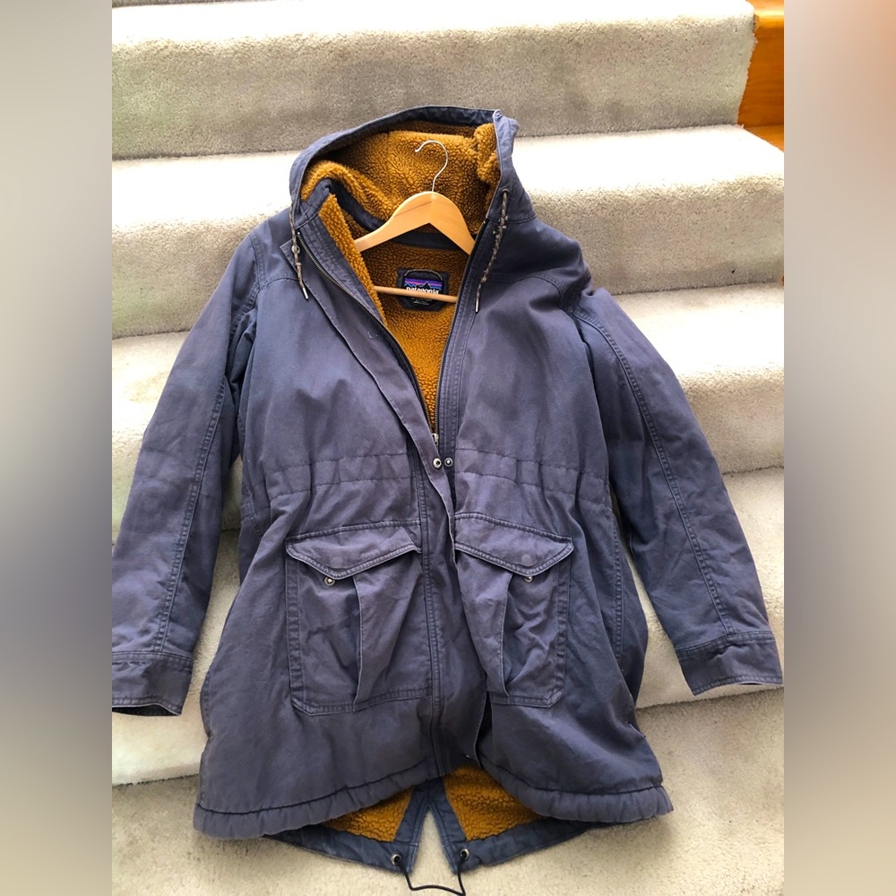 PATAGONIA Women's Prairie Dawn Insulated Parka Jacket Blue XL used